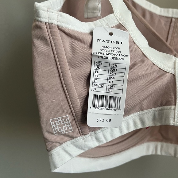 Natori Cream Sports Bra Full Coverage Intimates - Picture 5 of 8